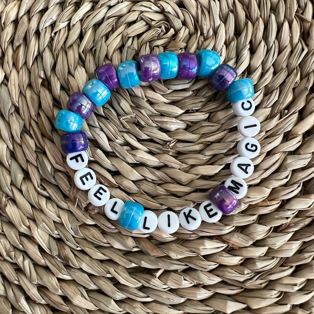 Feel Like Magic Beaded Bracelet - Purple And Blue